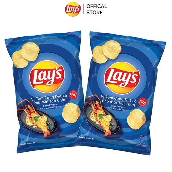 Snack Lay's Vị Tôm Càng Đút Lò Phô Mai 54G (Gói)
