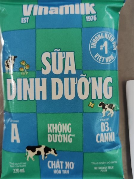 Sữa Dinh Dưỡng Vinamilk Không Đường Túi 220Ml (Túi)