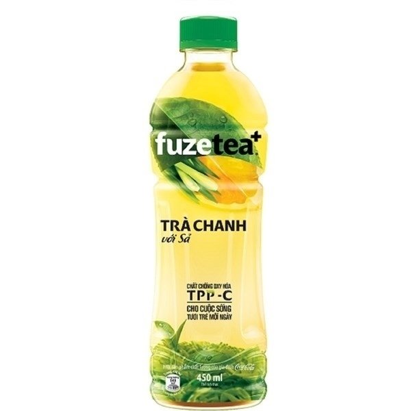 TRà chanh sả lemon tea lemongrass tea Fuzetea chai 450ml (Chai)