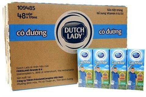 Sữa Dutch Lady Cao Khỏe Có Đường Lốc 4 Hộp 110Ml (Lốc)