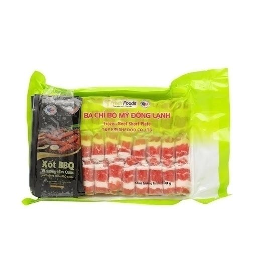 Thịt ba chỉ bò Mỹ cuộn tp food 500G