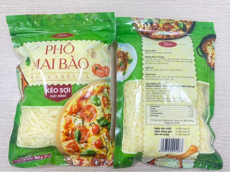 Phomai mozzarela bào sợi merci 500g (Gói)