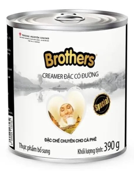 Sữa đặc pha cà phê brother 390gr (Hộp)
