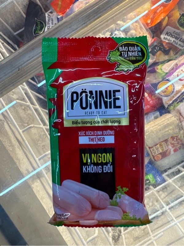 Xúc xích tiệt trùng Ponnie vị heo 19g (Gói)
