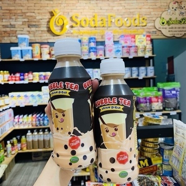 TRà sữa Trân Châu đường nâu bubble tea brow asiafood 450ml