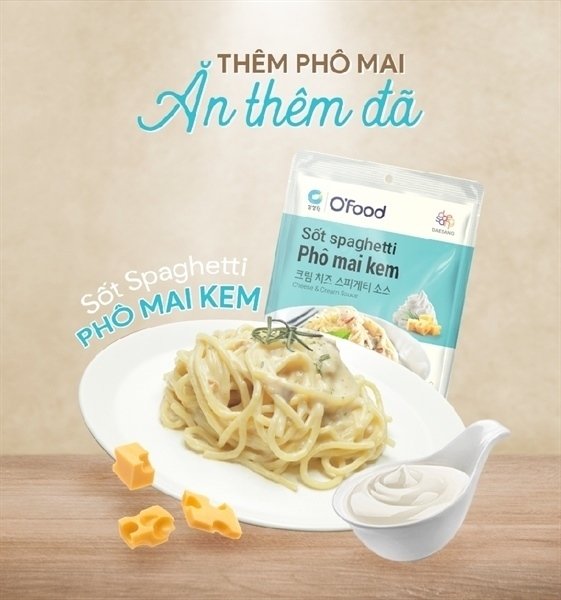 Sốt spaghetti phomai kem O'food 120g