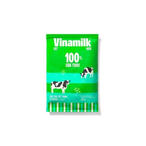Sữa tiệt trùng Vinamilk có đường Bịch 220ml (Gói)
