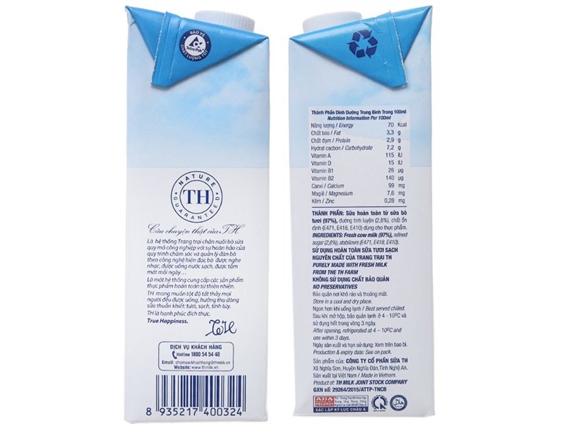STTT TH True Milk Ít Đường Hộp 1L (Thùng)