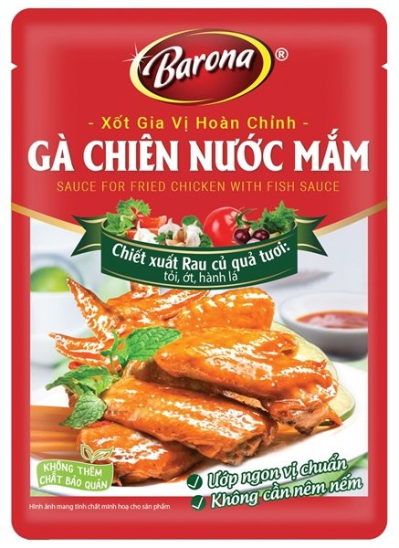 Xốt Gia Vị Hoàn Chỉnh Barona - Gà Chiên Nước Mắm 80G (Gói)