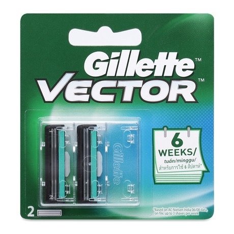 Vỉ 2 Lưỡi Dao Cạo Gillette Vector (1 Vỉ)