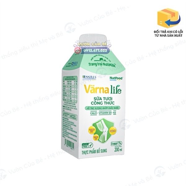 Sữa tươi công thức varna Life xanh 200ml