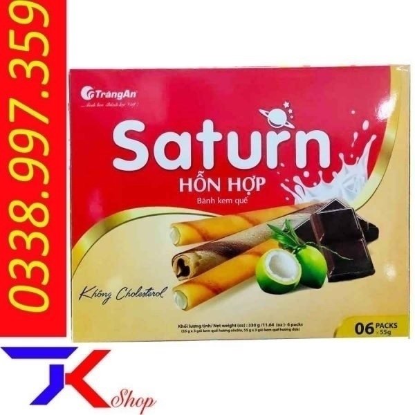 Bánh kẹo quế hỗn hợp saturn Tràng An hộp vuông 330g x 10h (Thùng)