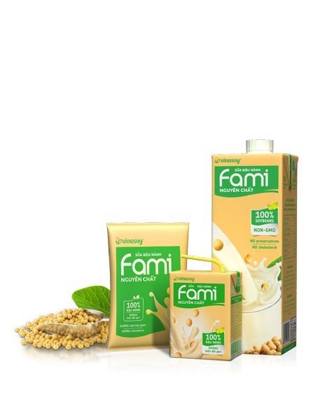 Sữa đậu nành Fami nguyên chất Vinasoy 200ml x6 (Lốc)