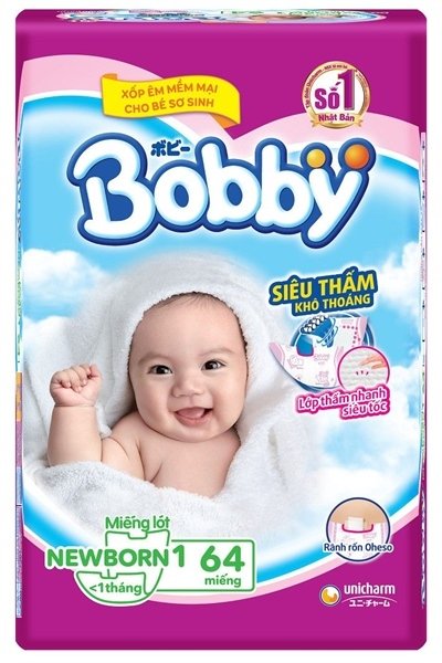 MIẾNG LÓT BOBBY NEWBORN1-64 MỚI (THÙNG)