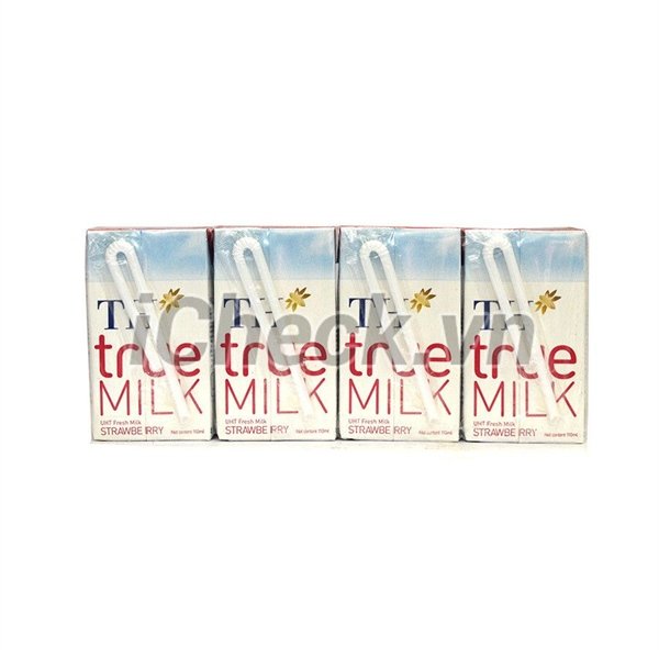 Sữa Tiệt Trùng TH True Milk Hương Dâu Lốc 4 Hộp 110Ml (Hộp)