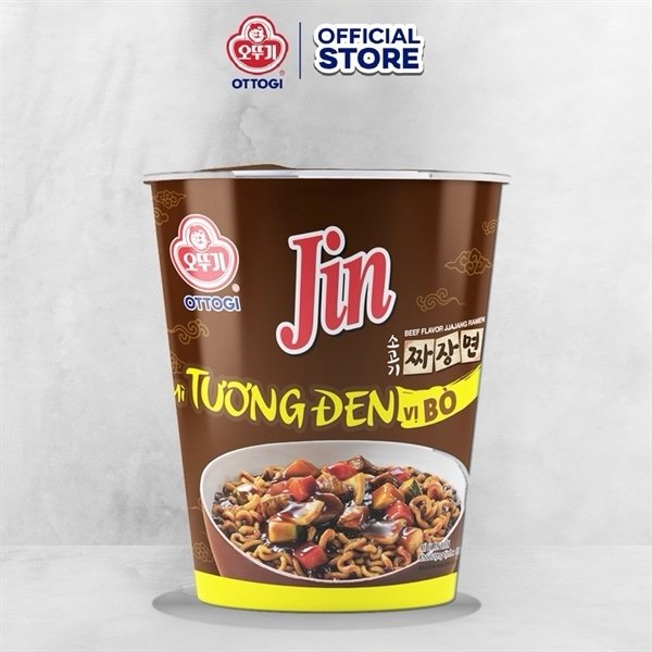 Mì ly Jin tương đen vị bò 65g (Thùng 15 ly)