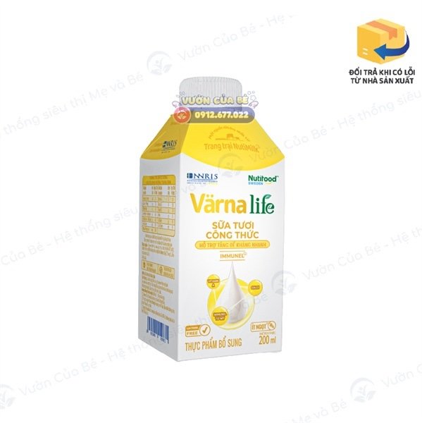 Sữa tươi công thức varna Life vàng 200ml