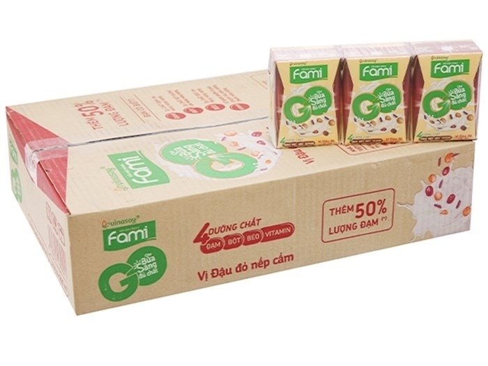 Sữa Đậu Nành Đậu Đỏ Nếp Cẩm Fami Go 200Ml (Hộp)