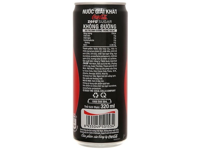 Nước Ngọt Coca Cola Zero 320Ml (lốc)