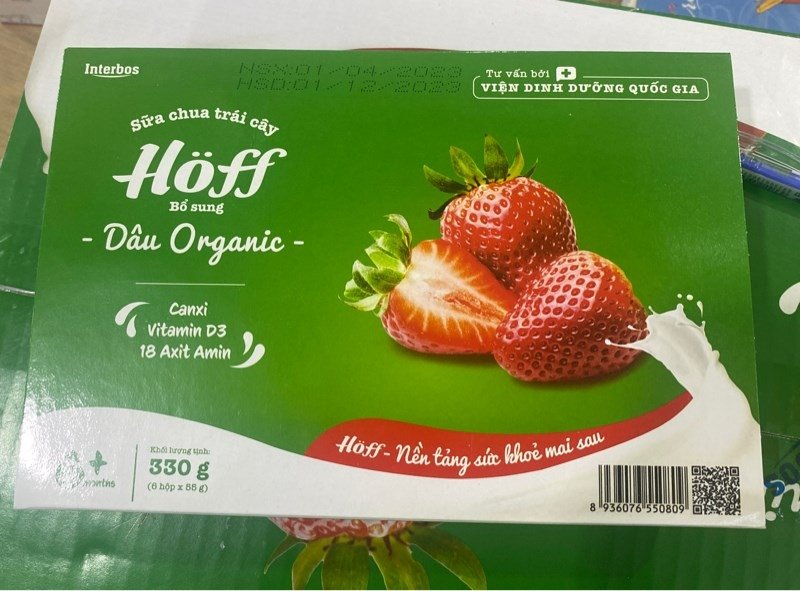 Sữa chua Hoff Dâu Organic 330G (Vỉ)