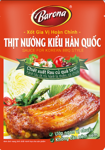 Xốt Gia Vị Hoàn Chỉnh Barona - Thịt Nướng Kiểu Hàn Quốc 80Gr (Gói)