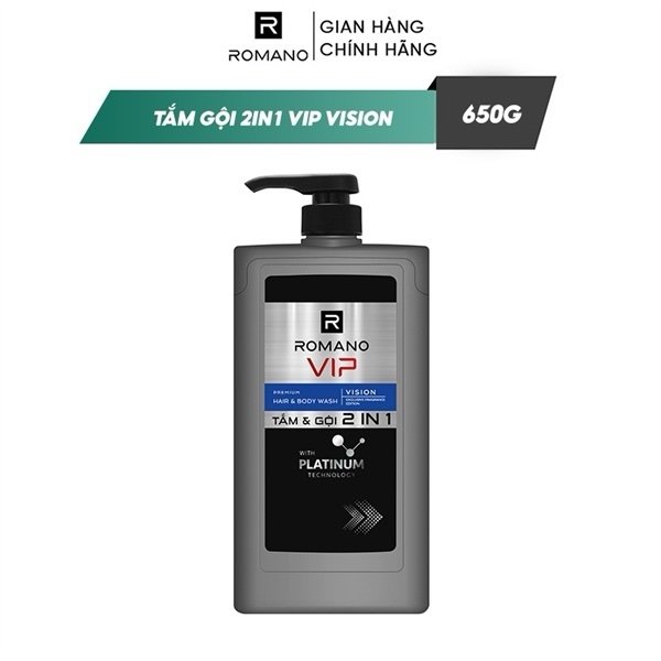Sữa tắm dầu gội Romano Vip Vision cao cấp 650g (chai)