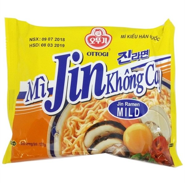Mì Jin Ramen Không Cay Ottogi Gói 120g (Bịch 5 gói)