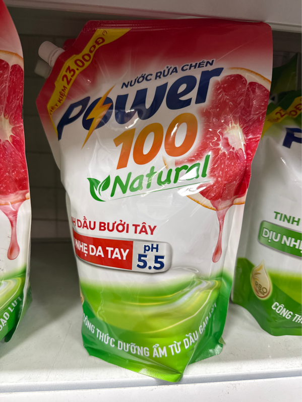 Nước rửa chén Power 100 tinh dầu bưởi tây 2kg (Túi)