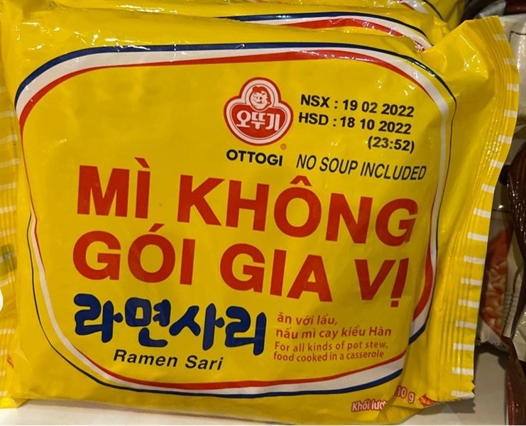 Mì Ottogi không gói gia vị 110G (5 gói)