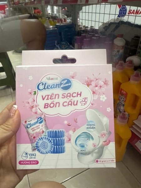 VIÊN LÀM SẠCH BỒN CẦU HƯƠNG ĐÀO 50G * 4 VIÊN