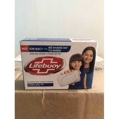 Xà bông cục Lifebuoy màu xanh chăm sóc da lốc 3 cục+j khăn녹색 Lifebuoy (bánh)