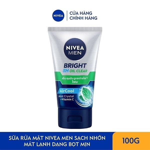 Sửa Rửa Mặt Nivea men Bright oil scrub mát lạnh 100G (Tuýp)
