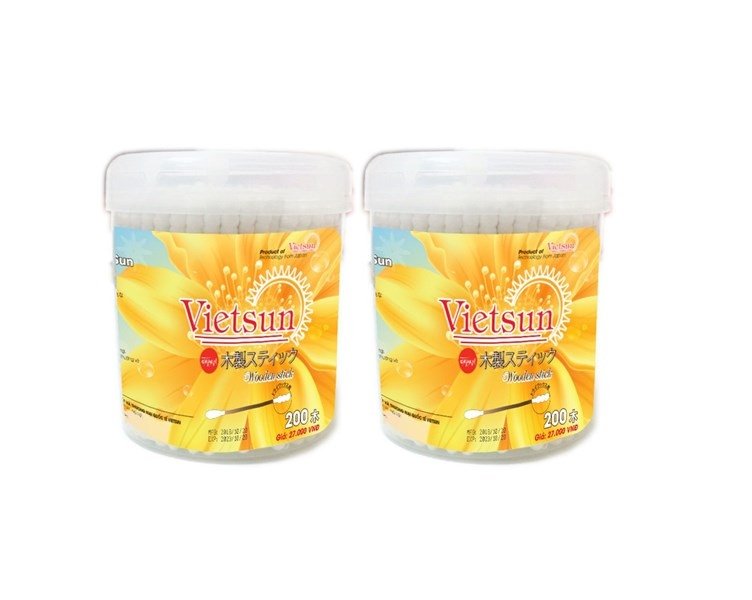 Tăm bông cán gỗ kháng khuẩn Vietsun