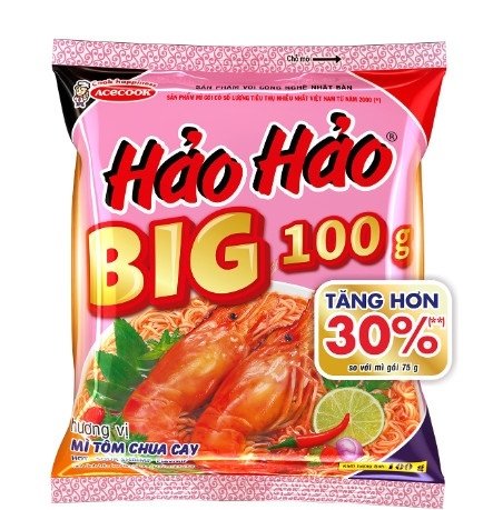 TP Mì Hảo Hảo Tôm Chua Cay Big100 100gr (túi)