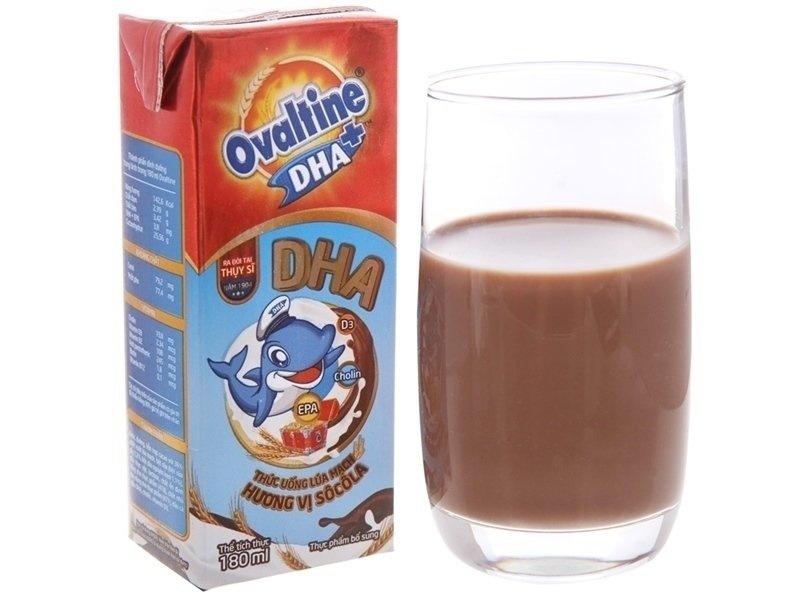 SỮA TƯƠI OVALTINE DHA+ HƯƠNG VỊ SOCOLA 180ML X 4H (Lốc)