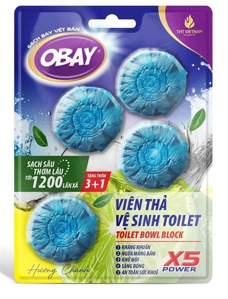 Viên thả vệ sinh Toilet Obay hương chanh 200g/ vỉ