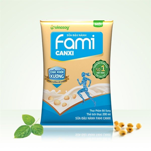Sữa đậu nành Fami canxi bịch 200ml (48) (Bịch)