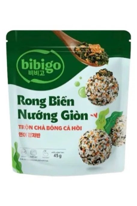 Rong biển nướng giòn trộn chà bông bibigo vị bò 45g (Gói)