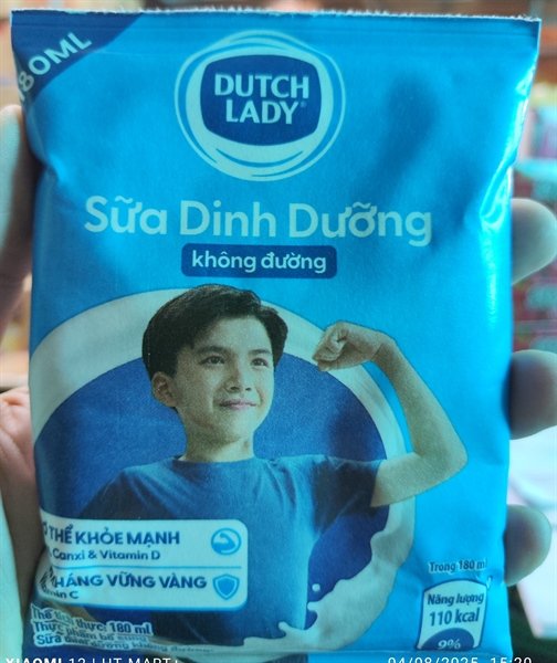 Sữa Dutch Lady Túi Không Đường 180Ml (Túi)