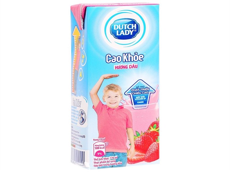 Sữa Dutch Lady Cao Khỏe Hương Dâu Lốc 4 Hộp 170Ml (Lốc)