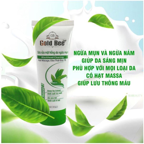 Sữa rửa mặt trà xanh goid Bee trắng da ngừa mụn