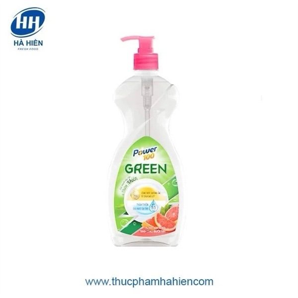 NƯỚC RỬA CHÉN POWER 100 GREEN TINH DẦU BƯỞI TÂY 750G (Thùng 16 chai)