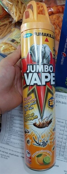 Xịt Muỗi Và Côn Trùng Jumbo Vape Hương Cam Chanh 600Ml (Chai)