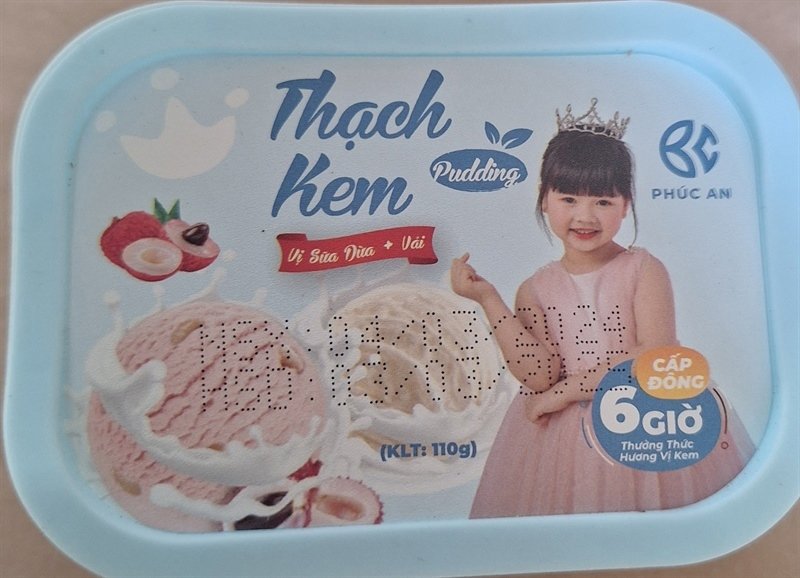 Thạch kem sữa dừa + vải (Lốc)