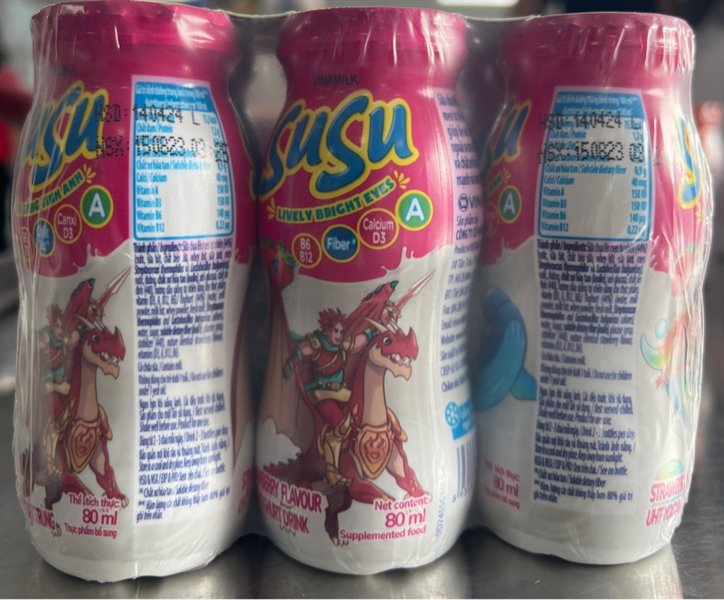 SCU Vinamilk Susu Hương Dâu Lốc 6 Chai 80Ml (Hộp)