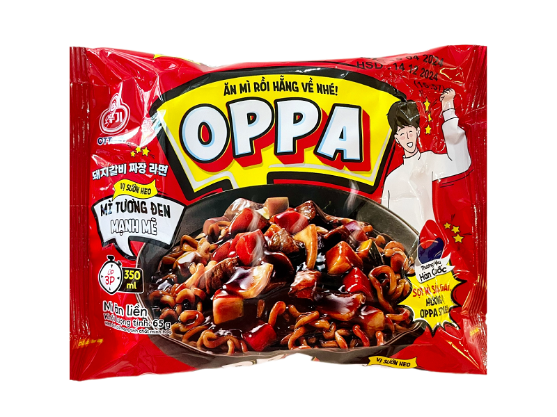 Mì tương đen vị sườn heo Oppa Ottogi 65g (Thùng 30 gói)