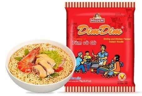 Mì dim dim Tôm và Gà 70g (bịch)