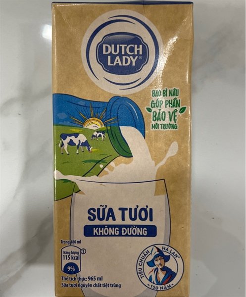 Sữa Tươi Không Đường Dutch Lady 965ml (Hộp)
