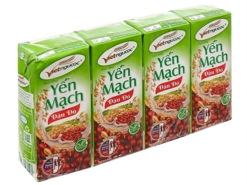 Thức Uống Yến Mạch Đậu Đỏ Vietngucoc Lốc 4 Hộp 180Ml (Hộp)