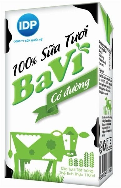 100% sữa tươi Ba Vì tiệt trùng có đường 110ml (Lốc)